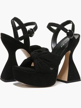 🖤 Circus NY by Sam Edelman "Audrea" Crushed Velvet Platform Sandals 8.5